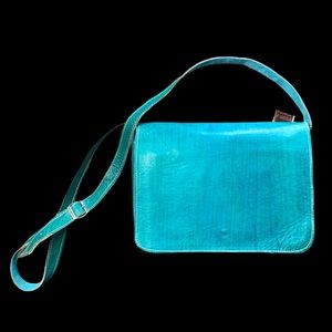 NWT Turquoise Leather Crossbody Purse